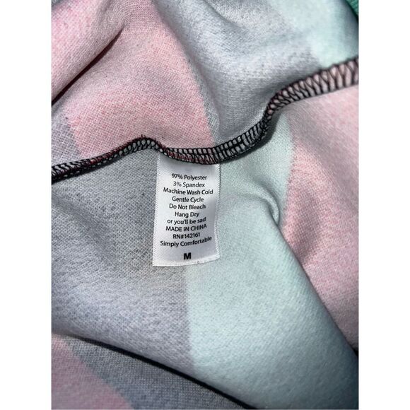 Lularoe Amelia Unicorn Colorful Stripes Color Block Size M Rare Pleated Pockets - Picture 11 of 13